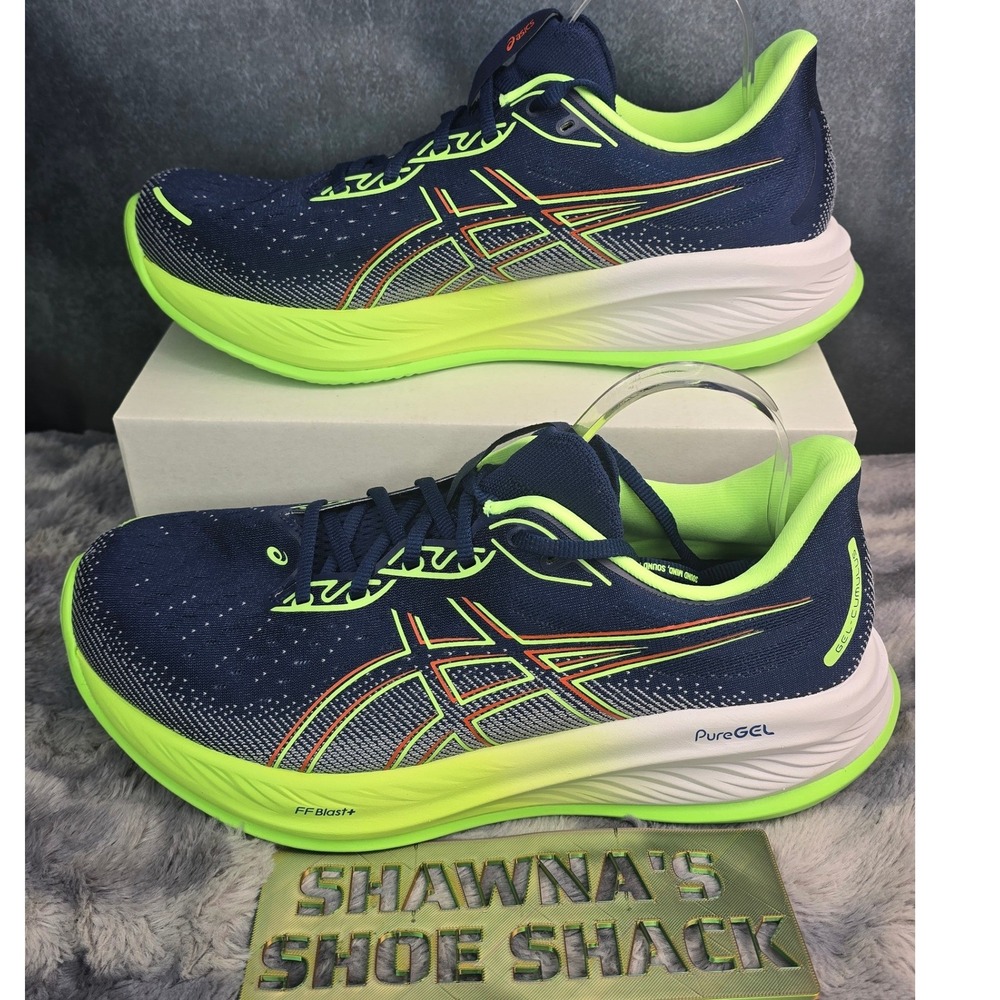 NWOT Asics Gel Cumulus 26 Blue Expanse Green Running Shoes Mens 11.5 Extra Wide